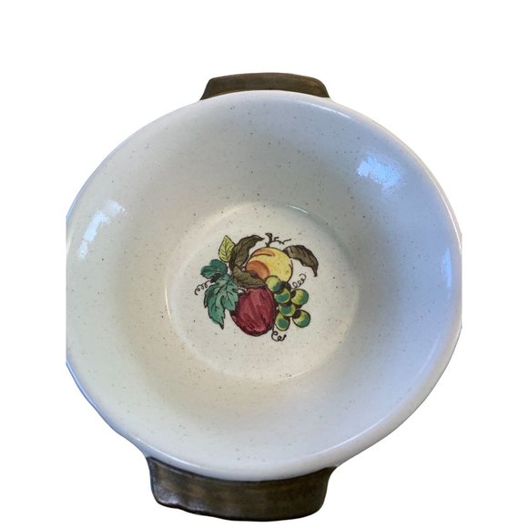 Poppy Trail Metlox Provincial Green Handled Bowl Fruit Center 8 in & 9 in Diamet - Picture 4 of 8